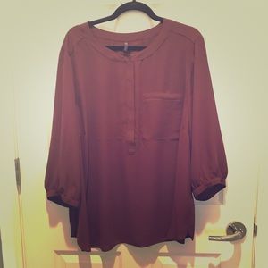 NWOT NYDJ Maroon Blouse